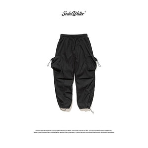 SODAWATER Men Solid Casual Pants Streetwear 2019 FW Loose Multi Pocket Cargo Pant Men Hip Hop Sweatpants Jogger Trousers 94503WS