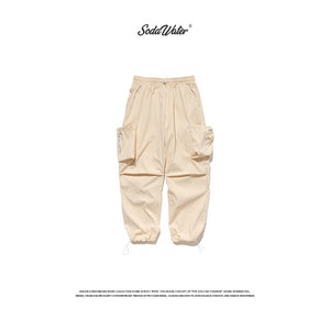 SODAWATER Men Solid Casual Pants Streetwear 2019 FW Loose Multi Pocket Cargo Pant Men Hip Hop Sweatpants Jogger Trousers 94503WS